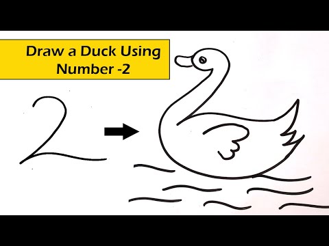 Learn How to Draw a Duck Using Number - 2 l l Step by Step Drawing l l Easy and Simple