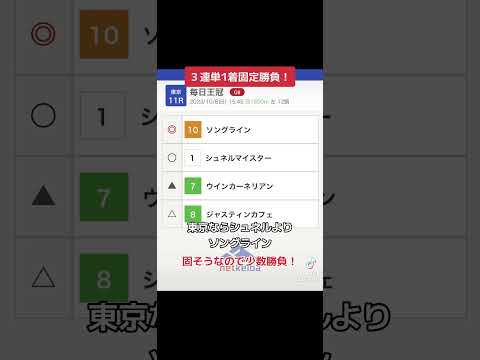 毎日王冠予想！ #3連単 #競馬 #競馬予想 #毎日王冠