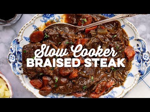 Slow Cooker Braised Steak With Rich Gravy | Supergolden Bakes