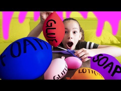 Making Slime With Balloons! Slime Balloon Tutorial (Haschak Sisters)