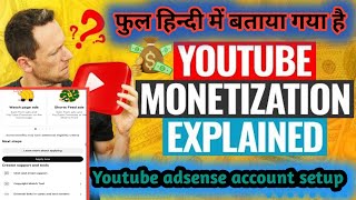 youtube channel monetization kaise kare 2024 Youtube adsense account setup  youtube earn money