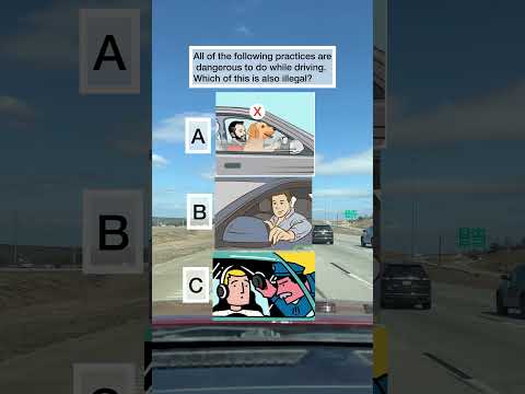 DMV Practice Test: Which of the following is illegal to do while driving #dmvpracticetest #dmvtest