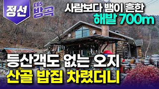 [강원 정선] 사람 한 번 보려면 1시간을 걸어야 하는 해발 700m, 손님 없는 오지에 밥집 차린 부부｜가마솥 연기 그치는 날 없이 손님 찾아오는 산골 밥집｜#한국기행 #방방곡곡