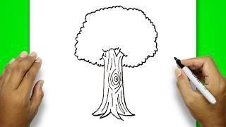 How to draw a tree | easy to follow | Tree Drawing Easy