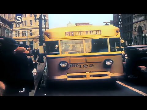 Old San Francisco 1930s in color [60fps,Remastered] w/sound design added