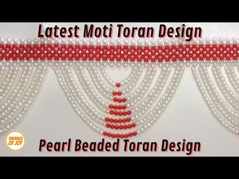 RED SEMICIRCLE LATEST MOTI TORAN DESIGN | PEARL BEADED TORAN | DOOR HANGING | TORAN DESIGN 2021