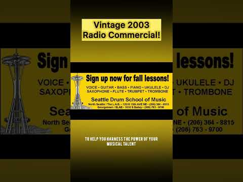 Have a laugh at our vintage 2003 radio commercial! #seattledrumschool