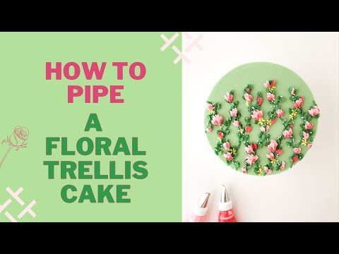 How to Pipe a Buttercream Flower Trellis Cake