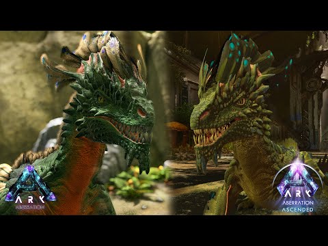 Ark Aberration Evolved Vs Ark Aberration Ascended Dino Comparison!