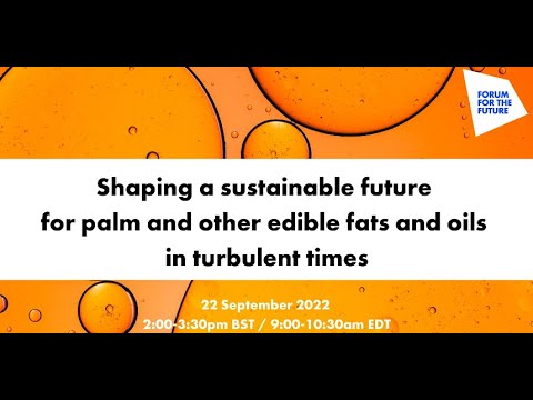 Shaping a sustainable future for palm and other edible fats and oils in turbulent times