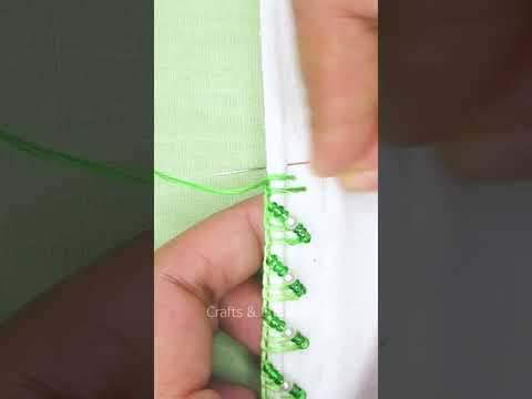 Cute border lace hand embroidery tutorial #shorts #trending #embroidery #art