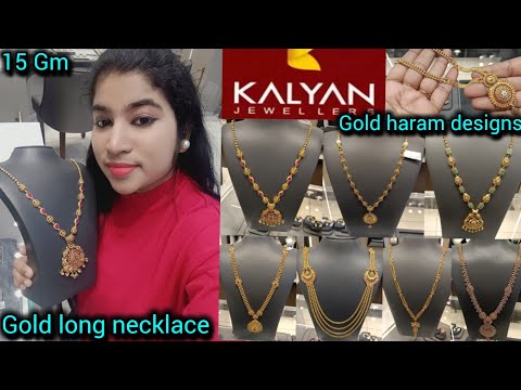 Kalyan Jewellers gold long necklace designs with price😍#necklace #haramdesigns