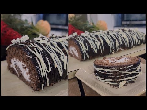 Soft and Fluffy Chocolate Cake Roll