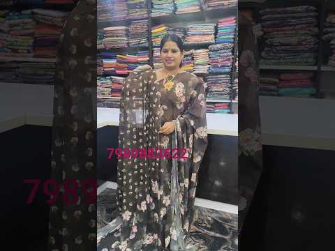 GEORGETTE FLORAL WORK SAREES ||SRI MANASA SAREES ANANTAPUR #viral #trending #fancysarees #silk