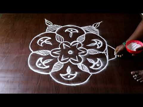 pongal week simple kolam | pongal days rangoli | simple festival kolam | sankranti mugguluu