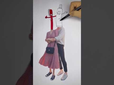 Perfect couple #rifanaartandcraft #art #shorts #ytshorts #cutecouple #short