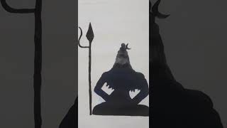 Divine Silhouette: Drawing Lord Shiva's Trishul in Black Shadow