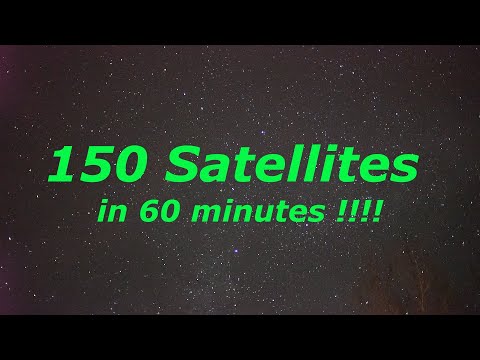 4K Video of 150 Satellites 41 Starlink & UFO Objects in the night Sky in 60 Minutes