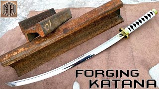 Rusted Railway Track Forged into a Beautiful KATANA