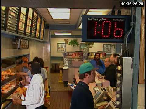 Helping customers at Burger King in 1999