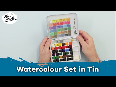 Watercolour Set in Tin Premium 39pc Product Demo