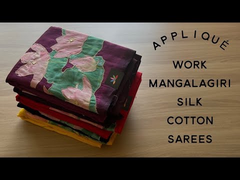 Detailed Video - Appliqué Work Mangalagiri Silk Cotton Sarees | Shop on www.fabk.in