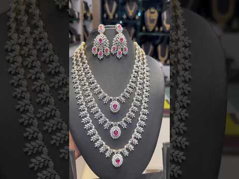 cz stone jewellery| Maha Rani long haram | bridal jewellery| one gram gold