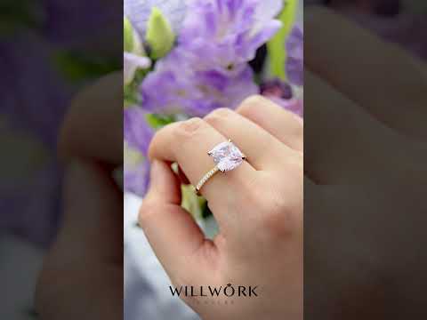 Princess Cut Lavender Ring #willworkjewelry #engagementrings #bridalring #willworkjewelry