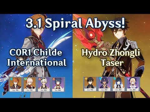 C0R1 Childe International + Hydro Zhongli Taser | 3.1 Spiral Abyss Floor 12 | 9 Stars Continuous