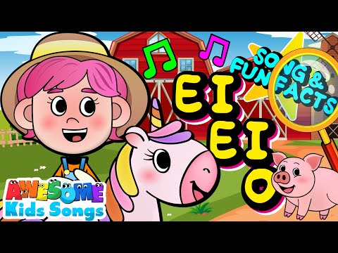 Old MacDonald Had a Farm Song & Fun Facts of Farm Animals | Fun Nursery Rhymes #AwesomeKidsSongs