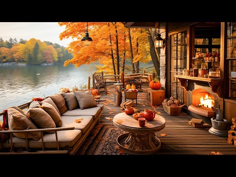 Jazz Relaxing Music at Fall Coffee Shop Ambience -Smooth Morning Bossa Nova Piano for Energy the day