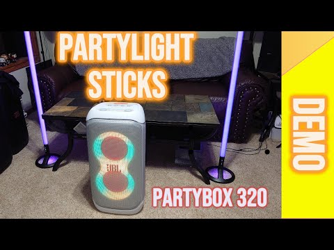 JBL Partylight Sticks 🥢Demo With Partybox Stage 320 and ONN Medium Party Speaker 🔉 Auracast, IPX4