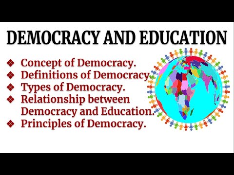 DEMOCRACY and EDUCATION--Concept of Democracy,Types, Relationship, Principles #DemocracyAndEducation