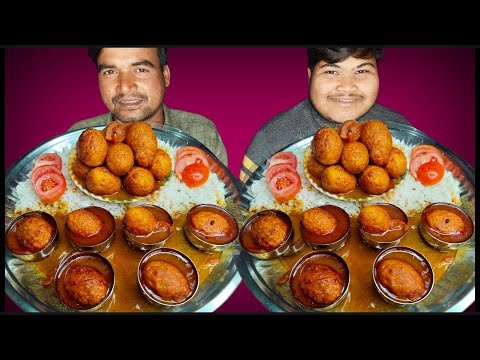 Spicy Egg Curry With Extra Gravy With Rice Eating Challenge | AHFOODCHALLENGE | Eating Competition |