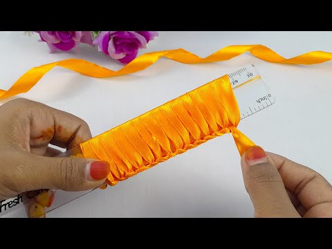 Super Easy Ribbon Flower making with Scale | Easy Sewing Hack | Hand Embroidery Flower