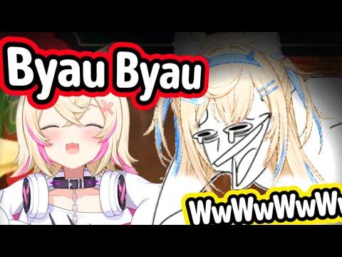 Fuwawa Can't Hold Her Laughter When Mococo Says "Byau Byau" Instead Of "Bau Bau"