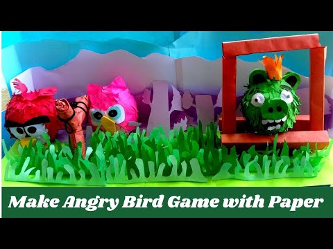 How to make a Angry Birds green pig with paper #onlineart