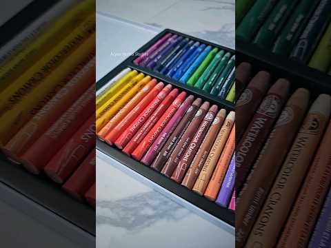 My new watercolor crayons 😍 : tutorial #shorts