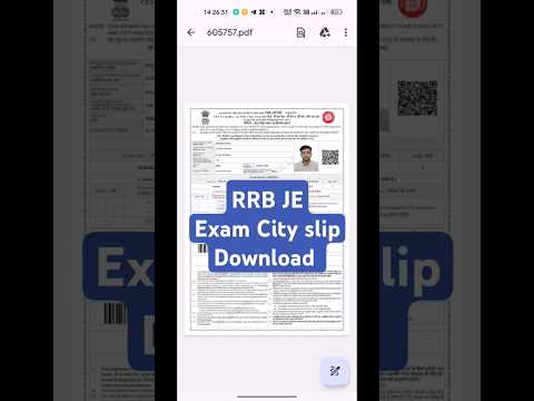 RRB JE CITY INTIMATION SLIP DOWNLOAD #rrbjobs #rrb #rrbje #rrbjeadmitcard