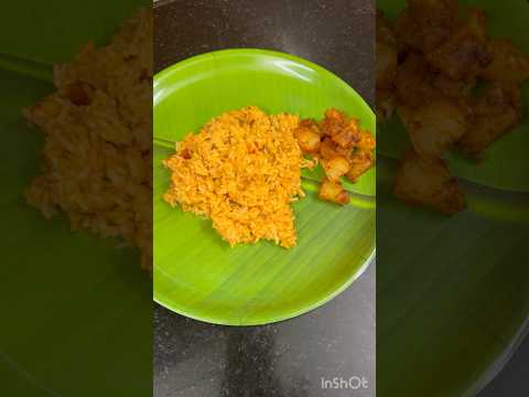 #shorts 😍Rainy day Simple lunch தக்காளி சாதம் Potato Fry 😋Tomato Rice #lunch #rice #viral #potato