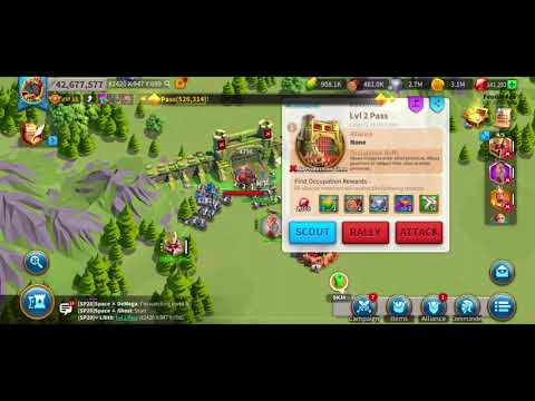 Rise of Kingdoms - Solo Attacking TWO Level 2 Passes (First Capture Rewards) K2420