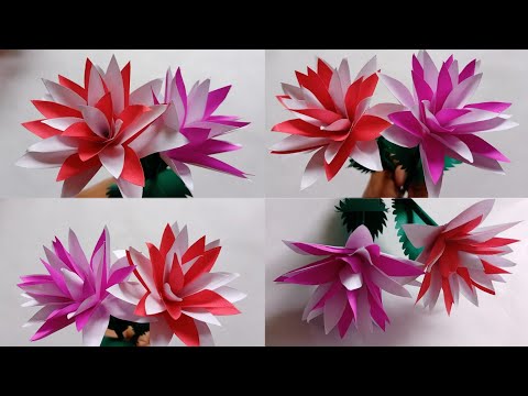 Beautiful and Easy Paper Flowers| Easy Paper Flowers Making Ideas| DIY Decoration Idea|