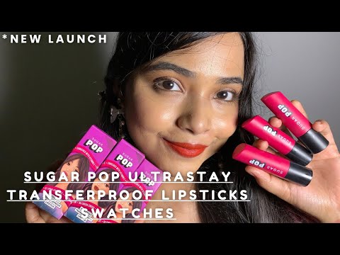 *New Launch* SUGAR POP Ultrastay Transferproof Lipsticks Swatches || Bare skin Swatches