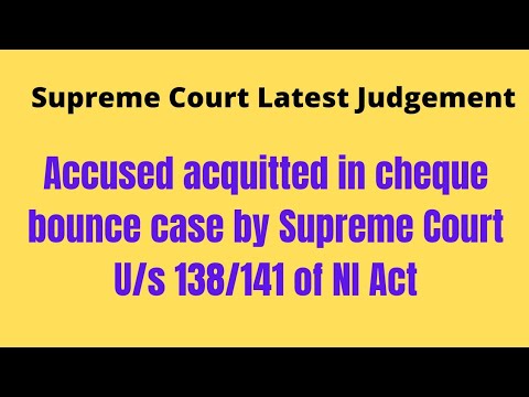 #scjudgement  acquittal of accused/ Cheque bonuce case/138/141/NI Act/ Partner of Firm is not liable