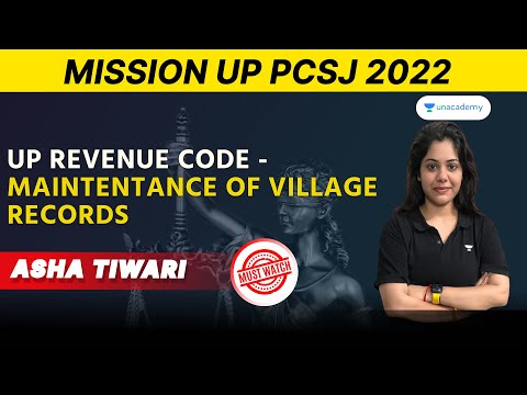 UP Revenue code | Maintenance of Village Records | Mission UP PCSJ 2022 | Asha Tiwari