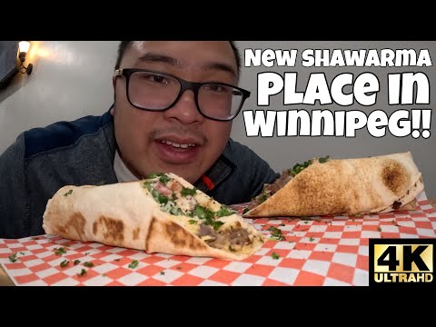 WINNIPEG LOCAL FOOD!! NEW SHAWARMA PLACE IN WINNIPEG MANITOBA!! 🌯 [4K]