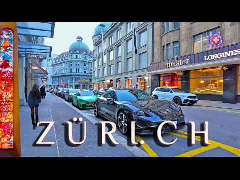 ZURICH SWITZERLAND ✨ City of Glamour & Supercars / Bahnhofstrasse to GUCCI 4K Chagall`s Windows