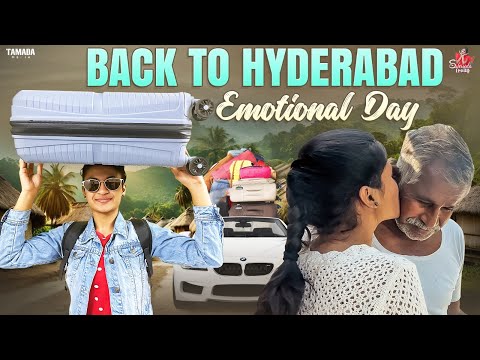 BACK TO HYDERABAD Emotional Day😭 || Leaving grandparents || Sahrudafruity