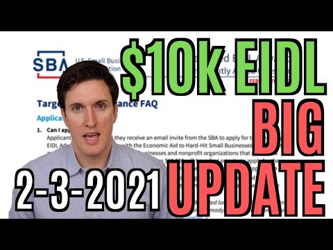 EIDL $10k Grant Update:  NEW TIMING