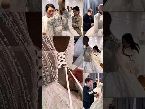 Amanda Novias hot model wedding dress quality check before shipping